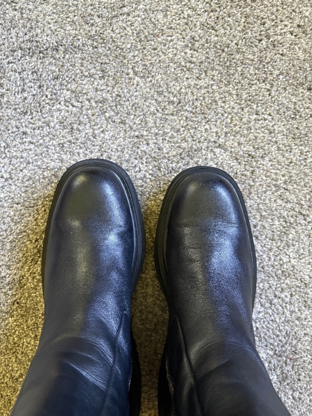 Zara Chunky Black Leather Moto Boots - Picture 3 of 7